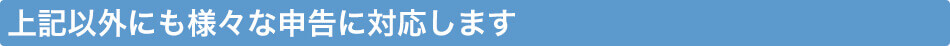 上記以外にも様々な申告に対応します